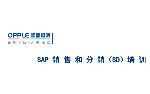 SAP 销 售 和 分 销(SD)培 训