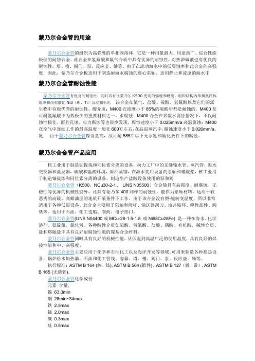 蒙乃尔合金管