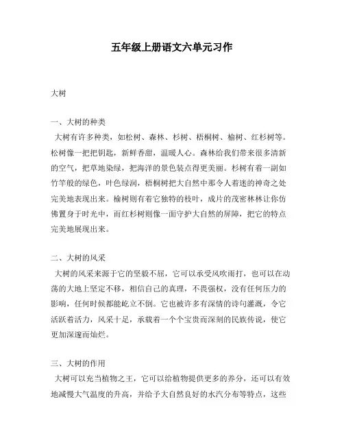 五年级上册语文六单元习作