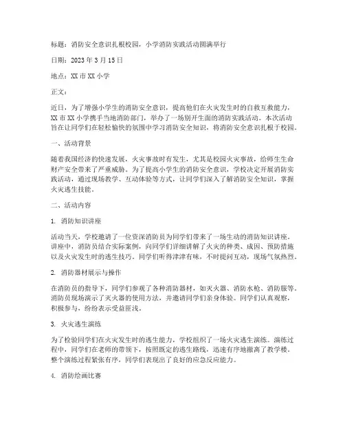 小学消防实践活动简讯