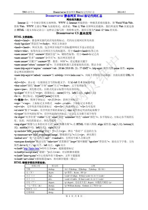 Html静态网页代码汇总