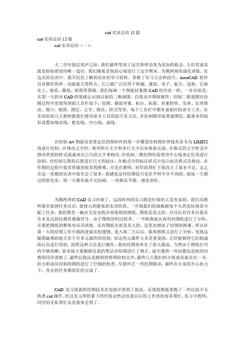 cad实训总结15篇