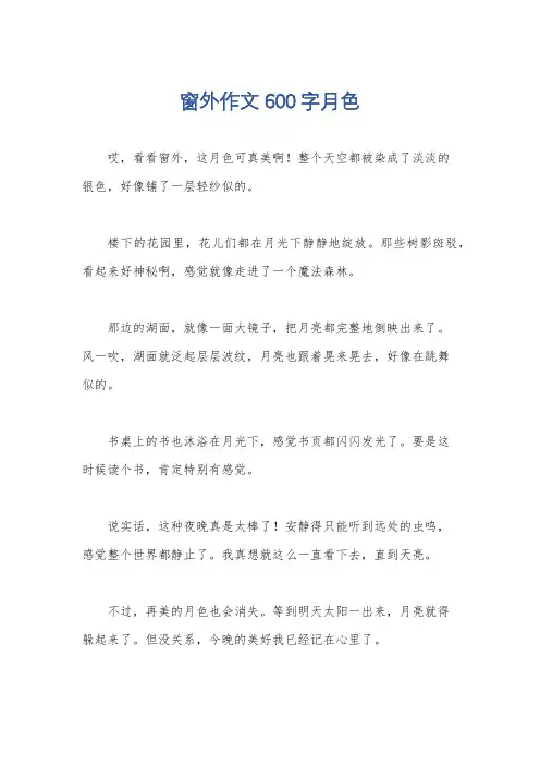 窗外作文600字月色