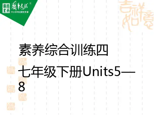 初中中考英语总复习练测课件 教材复习 素养综合训练 七年级下册Units 5—8
