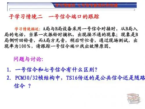 子学习情境2  一号信令端口的跟踪