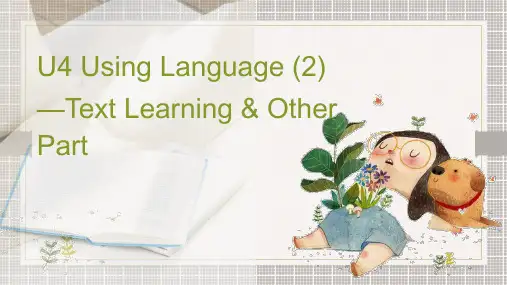 Unit 4 Using Language(教学课件)-高中英语人教版(2019)选择性必修第二册