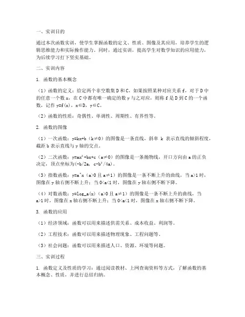 函数实训报告