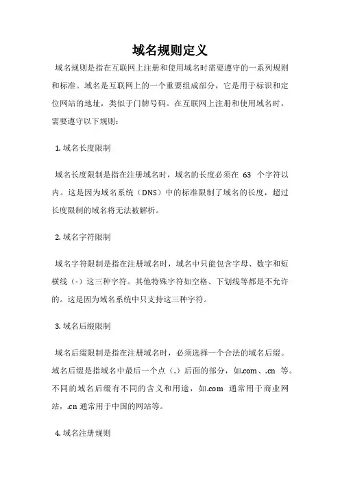 域名规则定义
