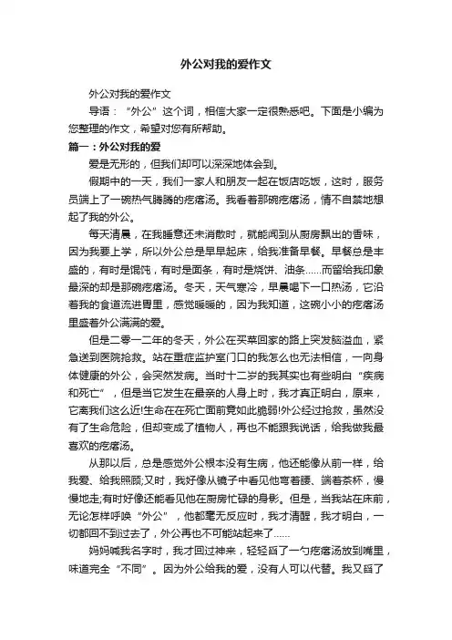 外公对我的爱作文