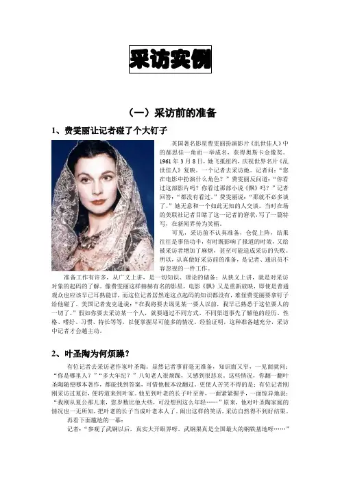 新闻采访：采访案例