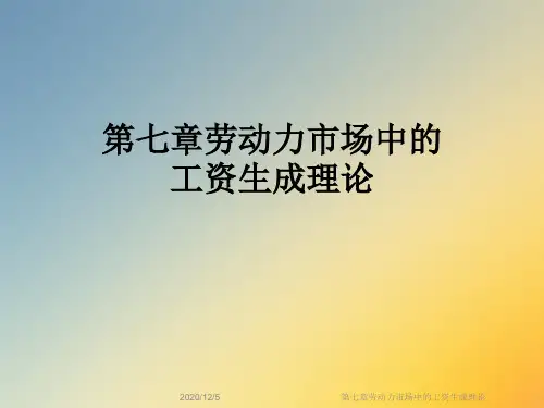 第七章劳动力市场中的工资生成理论