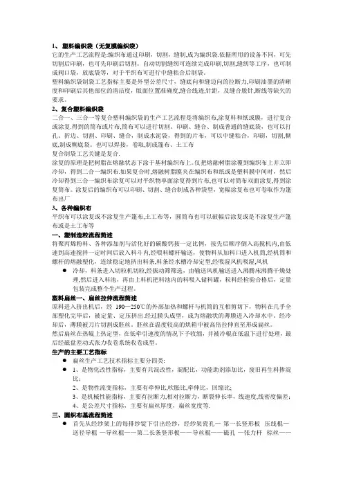 编织袋生产工艺流程