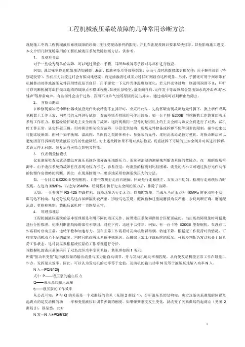 工程机械液压系统故障的几种常用诊断方法