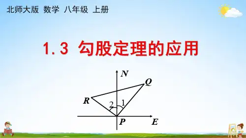 北师大版八年级数学上册《1-3 勾股定理的应用》课堂教学课件PPT初中公开课