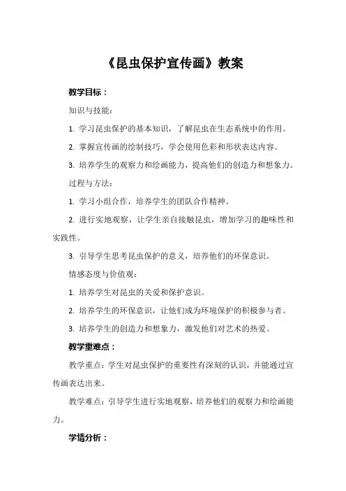 《昆虫保护宣传画》教案