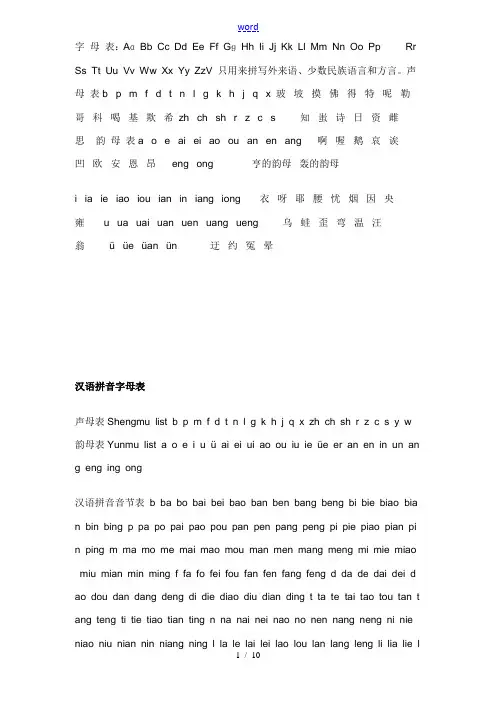 26_汉语拼音字母表、读法和练习