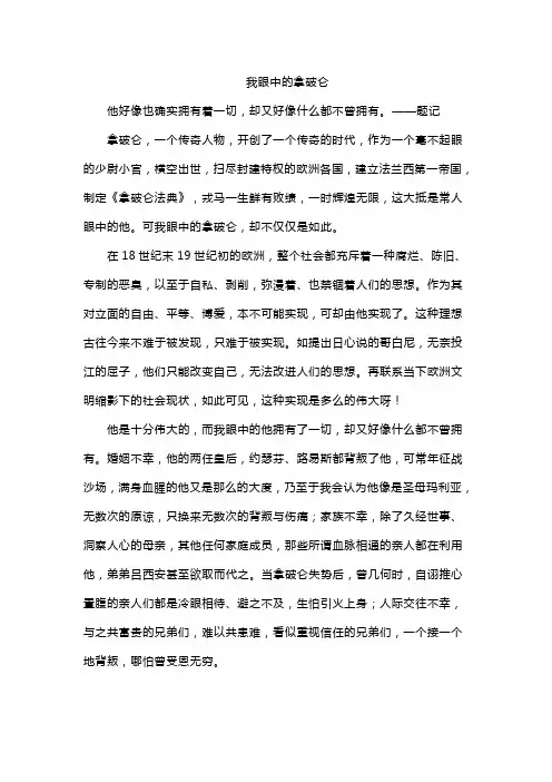我眼中的拿破仑