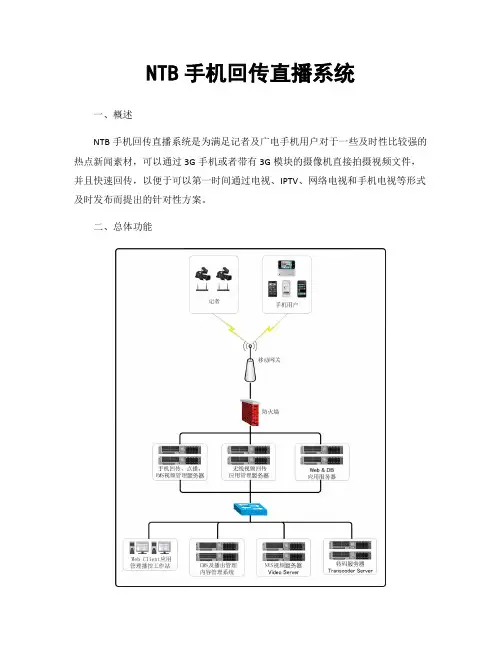 NTB手机回传直播系统
