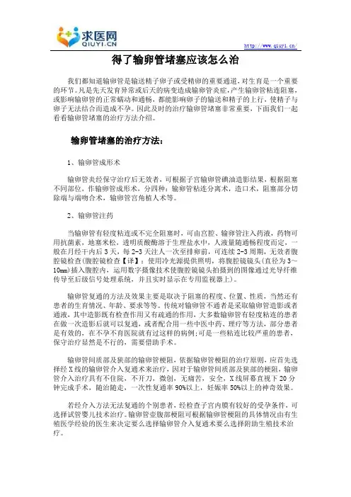 得了输卵管堵塞应该怎么治