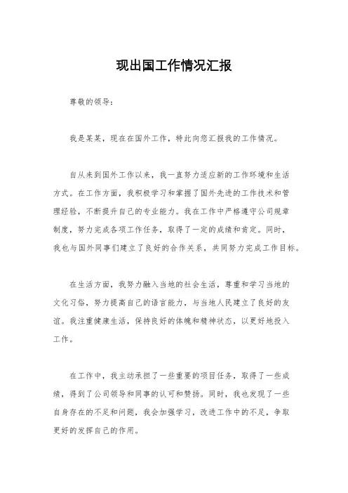 现出国工作情况汇报