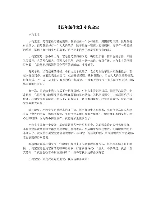 【四年级作文】小狗宝宝