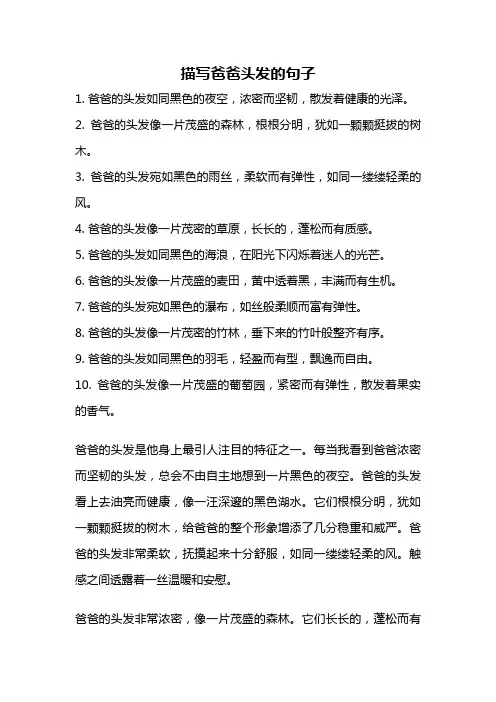 描写爸爸头发的句子