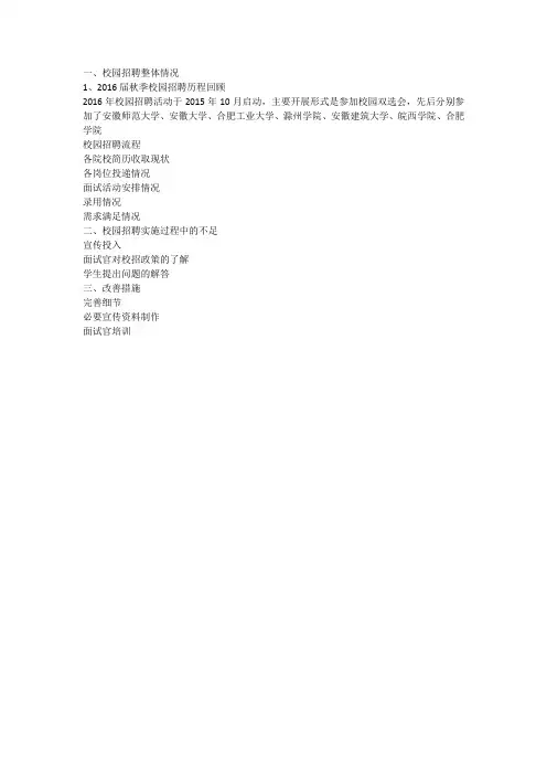 2016届校园招聘活动总结