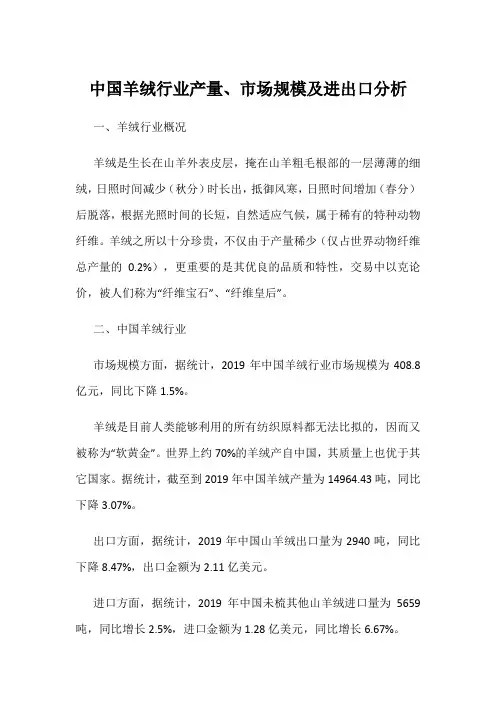 中国羊绒行业产量、市场规模及进出口分析