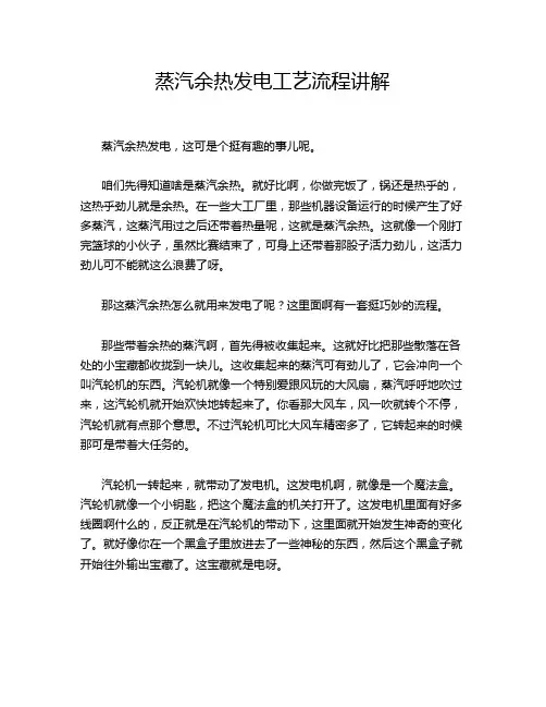 蒸汽余热发电工艺流程讲解