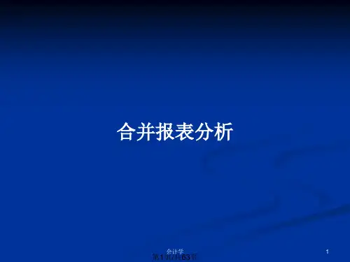 合并报表分析PPT教案