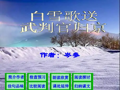 人教版语文八年级下册第30课《诗五首》《白雪歌送武判官归京》ppt课件 公开课获奖课件