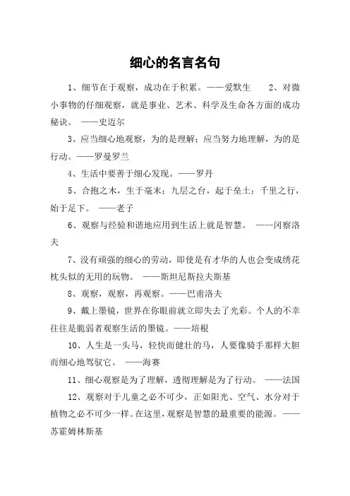 细心的名言名句