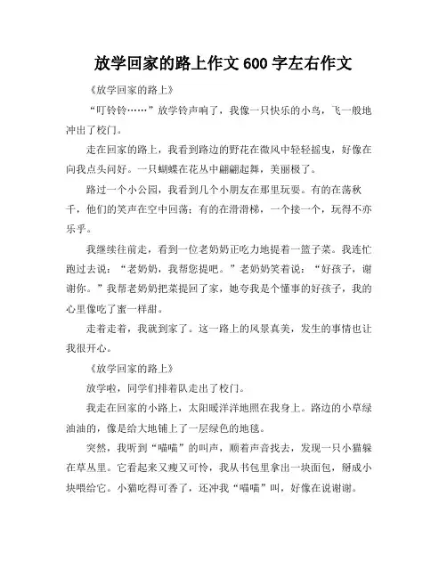 放学回家的路上作文600字左右作文