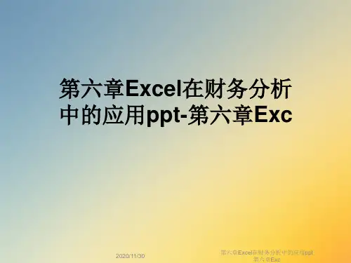 第六章Excel在财务分析中的应用ppt第六章Exc