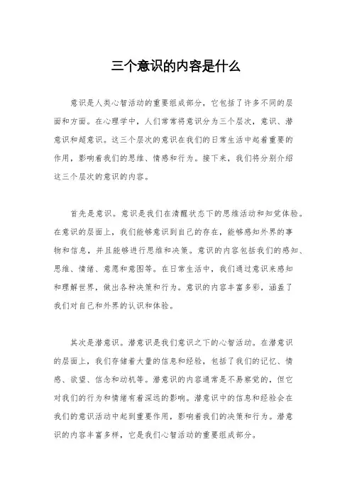 三个意识的内容是什么