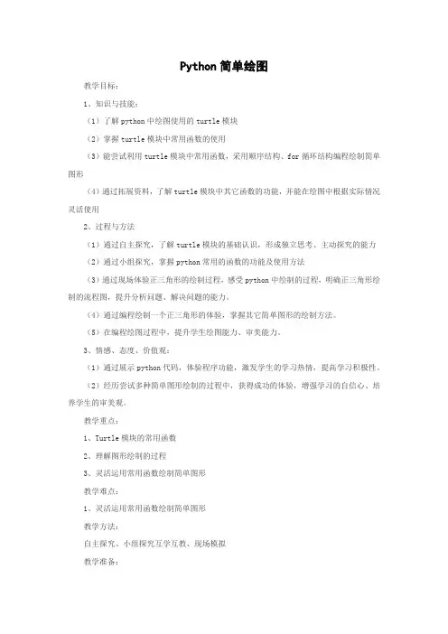 初中信息技术_Python简单绘图教学设计学情分析教材分析课后反思