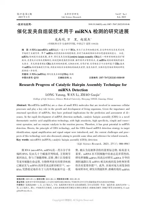 催化发夹自组装技术用于miRNA 检测的研究进展
