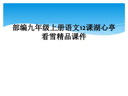 部编九年级上册语文12课湖心亭看雪精品课件