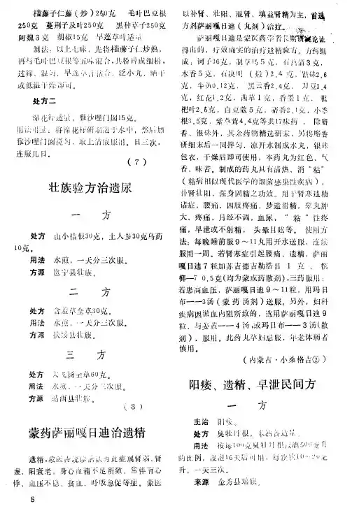 阳痿、遗精、早泄民间方