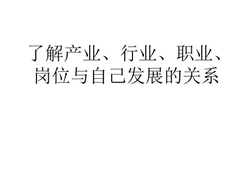 产业、行业、职业 共35页PPT资料