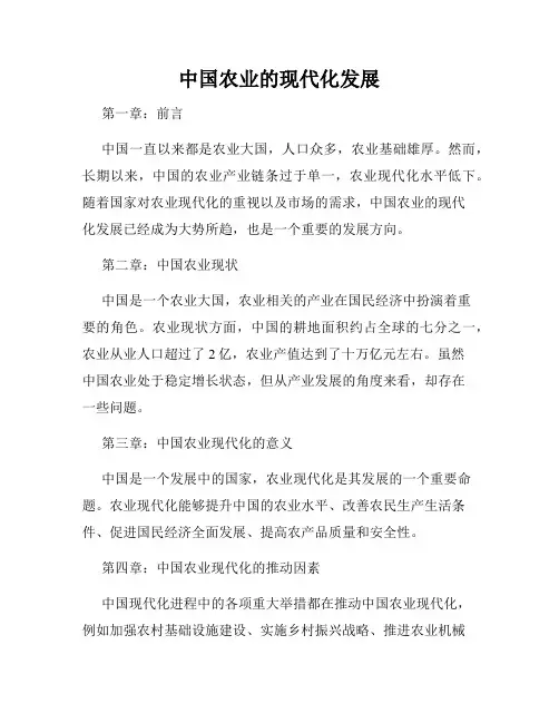 中国农业的现代化发展