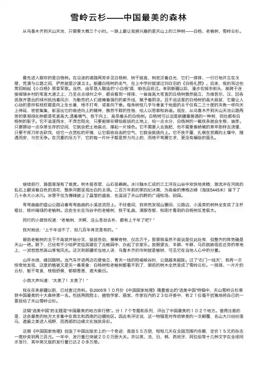 雪岭云杉——中国最美的森林
