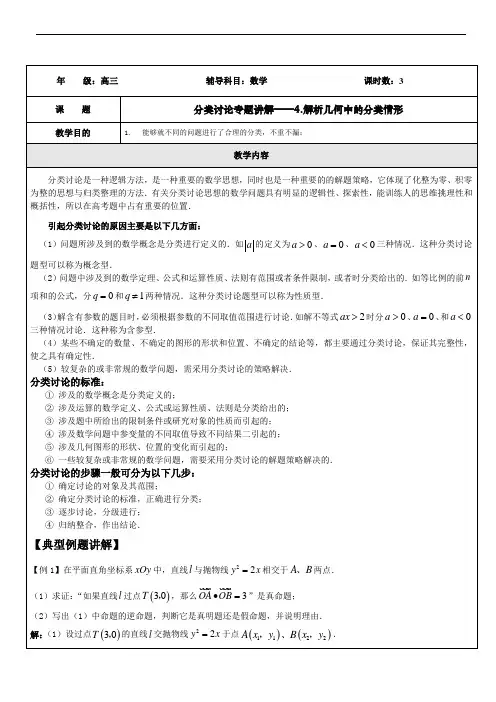 分类讨论专题讲解——4.解析几何中的分类情形 