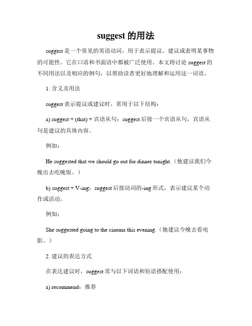 suggest的用法