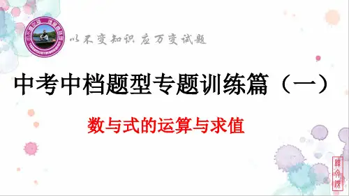 中考中档题型专题训练篇(一)