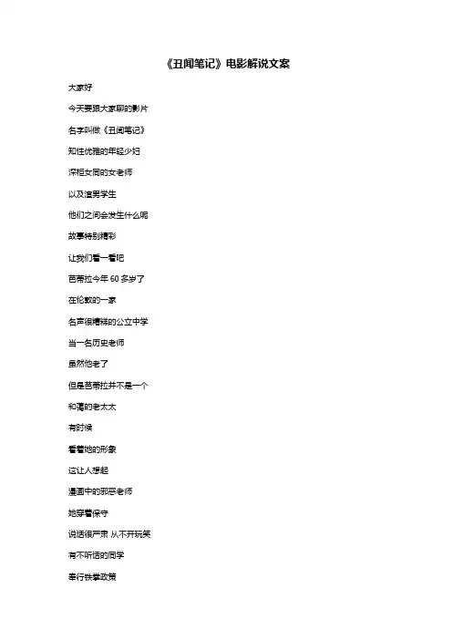 《丑闻笔记》电影解说文案