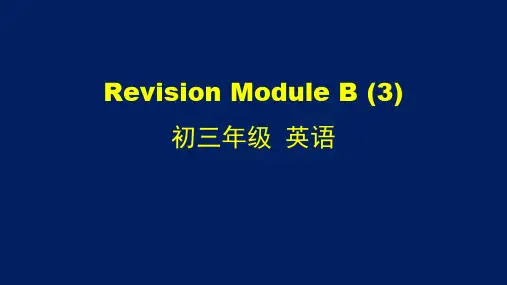 初三【英语(外研版)】Revision Module B