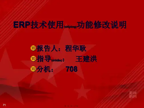 (ppt版)ERP技术使用功能修改说明