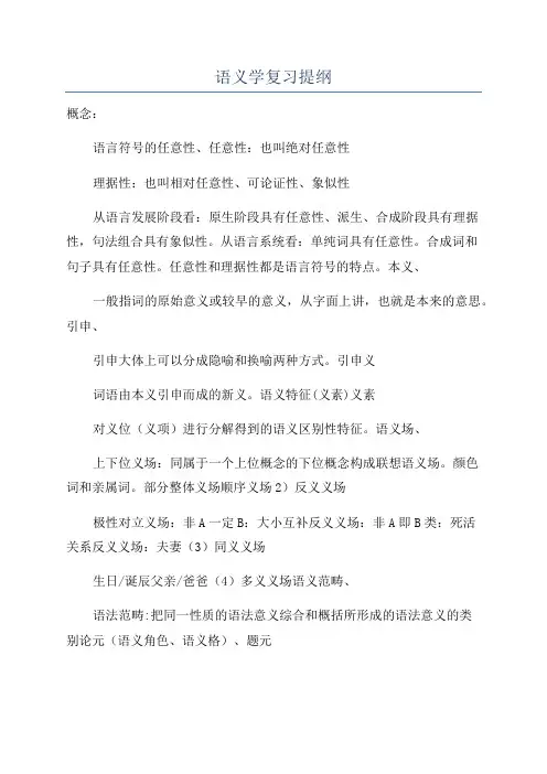 语义学复习提纲
