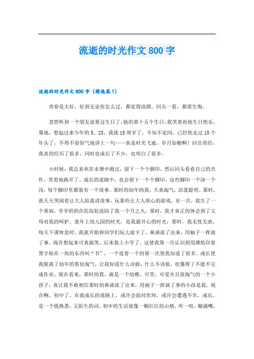 流逝的时光作文800字